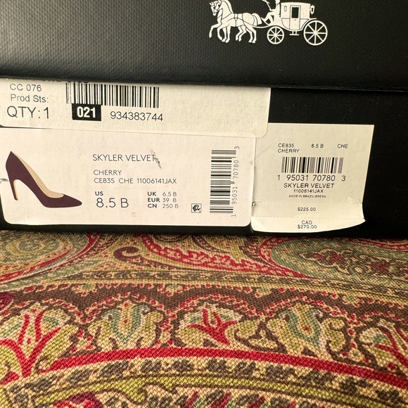 Coach Skyler Velvet Leather Pumps US 8.5B EU 39 - Picture 6 of 6